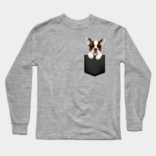 French Bulldog in Pocket Funny French Bulldog Long Sleeve T-Shirt